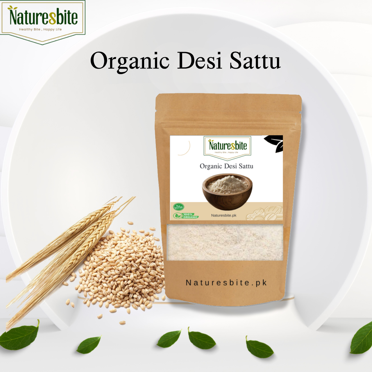 Organic Sattu (Barley - Jao) Powder + Free Desi Shakkar