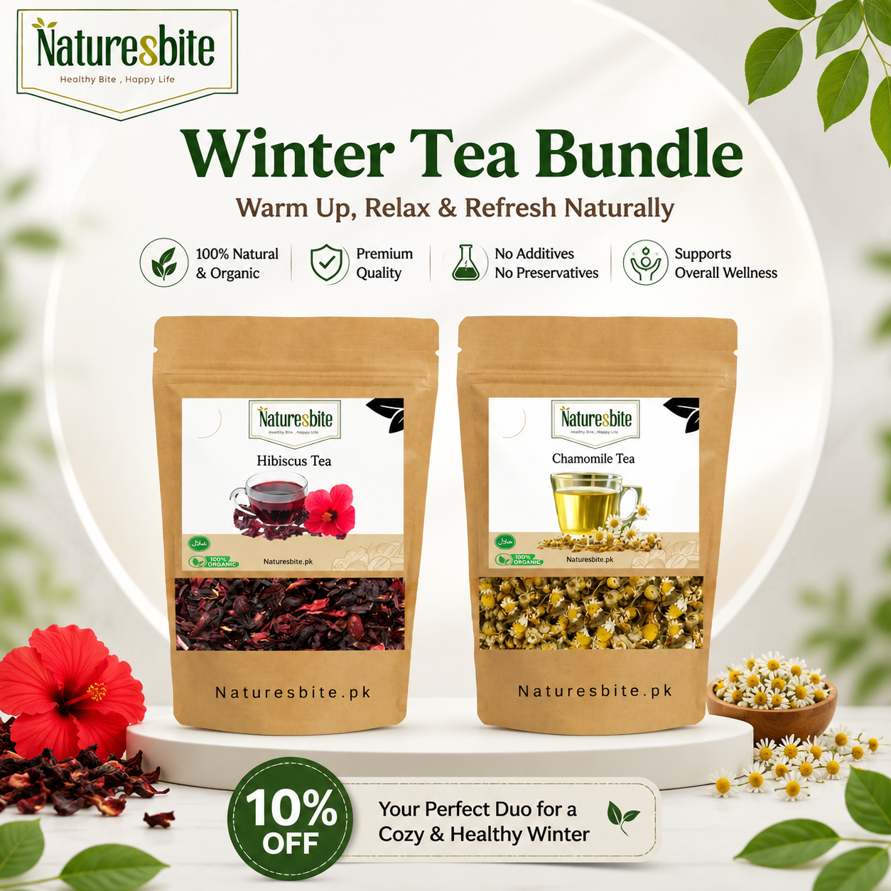 Winter Tea Bundle – Hibiscus & Chamomile Tea