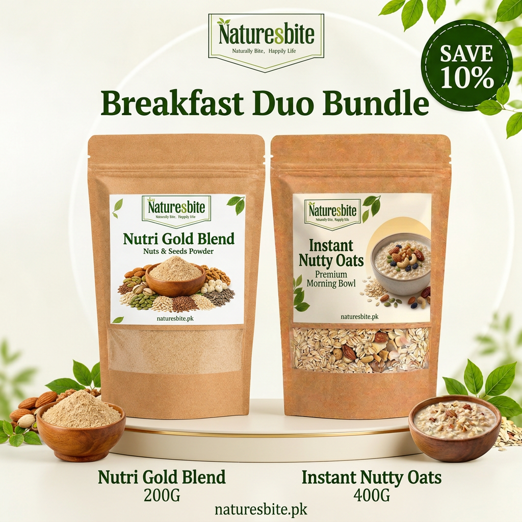 Naturesbite Breakfast Duo with Instant Nutty Oats 400G and Nutri Gold Blend 200G, save 10 percent
