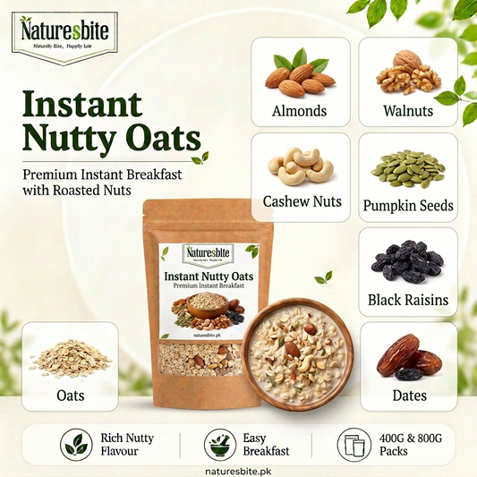 Instant Nutty Oats infographic without duplicate almonds