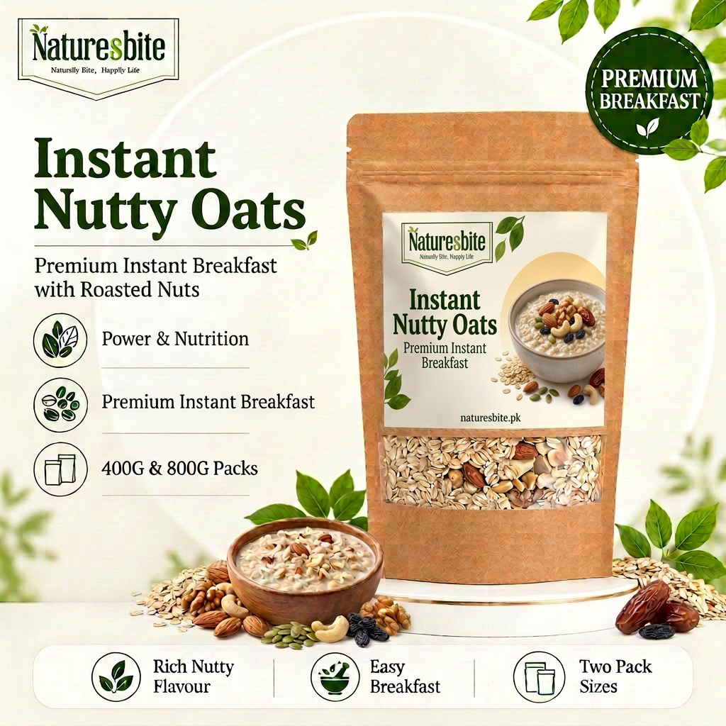Instant Nutty Oats pouch with Morning Bowl sticker